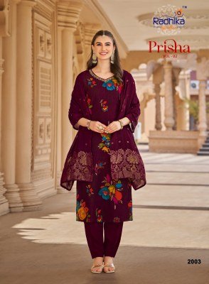 Prisha Vol 2 by Radhika Milano Print Handwork Suit with Jacquard Dupatta readymade suit catalogs