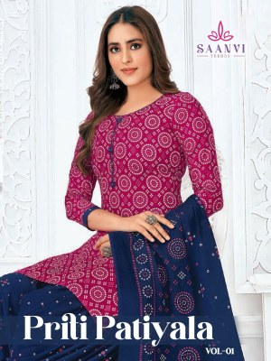 Priti Patiyala vol 1 by Saanvi Trends Exclusive Cotton ready to wear top bottom with dupatta at low rate wholesale catalogs