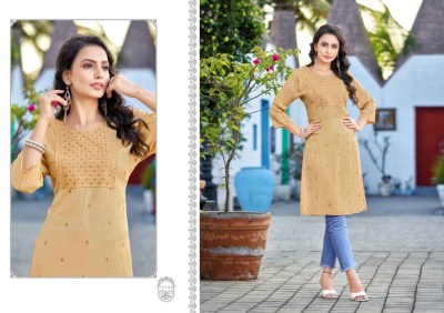 Priya by Kalroop Heavy reyon Embroidered fancy kurti catalogue at affordable rate kurtis catalogs