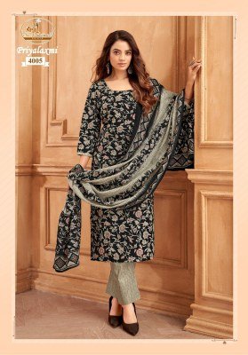 Priyalaxmi vol 34 by miss World Pure Cotton Printed top bottom and dupatta catalogue at affordable rate readymade suit catalogs