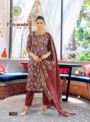Priyanshi vol 2 by Passion Tree Straight Printed Cotton embroidered top pant with dupatta catalogue at affordable rate readymade suit catalogs
