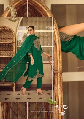 Prm India Moh Pure Russian Silk Suit Set Coding Embroidery And Handwork Organza Dupatta Wholesale Designer kurti pant with dupatta Catalogs