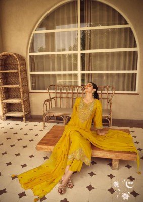 Prm India Moh Pure Russian Silk Suit Set Coding Embroidery And Handwork Organza Dupatta Wholesale Designer kurti pant with dupatta Catalogs