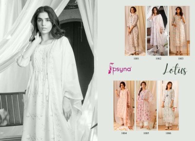 Psyna Presents Louts Summer Collection Kurti Pant Dupatta Set wholesale Kurti catalogue  readymade suit catalogs
