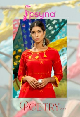 Psyna present poetry vol 1 stylist cotton kurti pant catalog at wholesale price Amavi