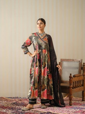Psyna presents Designs no 2465  pure chinon 3pc set alia cut kurti pant and dupatta catalog at wholesale price Amavi