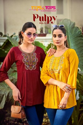 Puply vol 15 by Tips and tops Heavy Reyon Slub Embroidered western wear collection in amavi exppo western wear catalogs