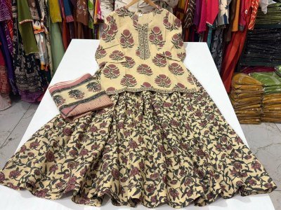 Pure Cotton 60/60 3-Piece Top Bottom Dupatta Set Size wise Combo Set