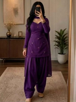 Pure Cotton 60×60 Embroidery Work 3-Piece Farshi Salwar Set 