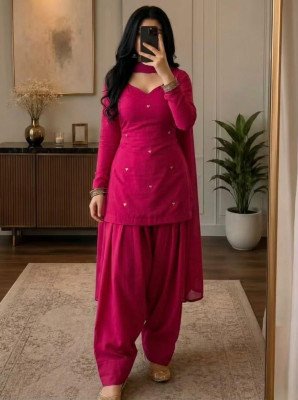 Pure Cotton 60×60 Embroidery Work 3-Piece Farshi Salwar Set readymade suit catalogs