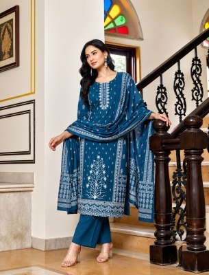 Pure Cotton 60×60 Embroidery Work 3-Piece Kurti Bottom Dupatta Combo Set Size wise Combo Set