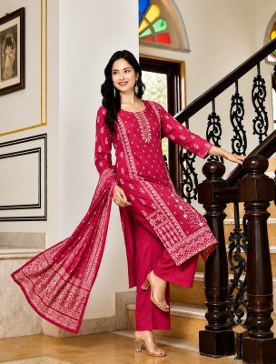 Pure Cotton 60×60 Embroidery Work 3-Piece Kurti Bottom Dupatta Combo Set Size wise Combo Set