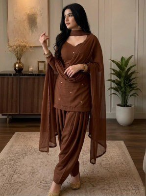 Pure Cotton 60×60 Embroidery Work 3-Piece Farshi Salwar Set readymade suit catalogs