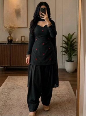 Pure Cotton 60×60 Embroidery Work 3-Piece Farshi Salwar Set readymade suit catalogs