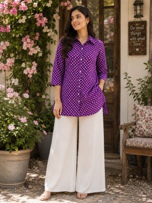 Pure Cotton Bandhani Print Short Kurti Palazzo Set with Pocket kurtis catalogs