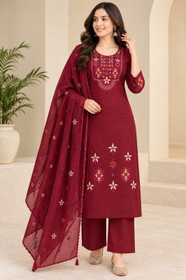 Pure Dabu Cotton 3-Piece Palazzo Suit with Embroidery and Dupatta  wholesale catalogs