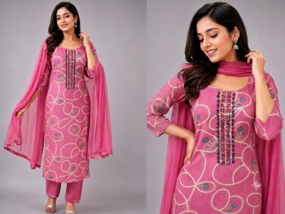 Pure Discharge Rayon Foil Kurti Pant with Dupatta Set with Heavy Handwork kurti pant with dupatta Catalogs