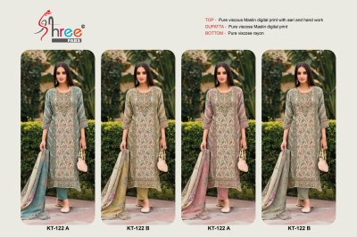 Pure Maslin pakistani suit by Shree fab KT 122 at amavi expo pakistani suit catalogs