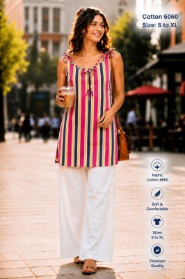 Pure Mul Cotton 60/60 Short Kurti with Strap Dori Short Kurti kurtis catalogs