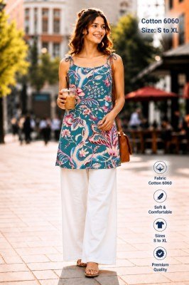 Pure Mul Cotton 60/60 Short Kurti with Strap Dori Short Kurti kurtis catalogs
