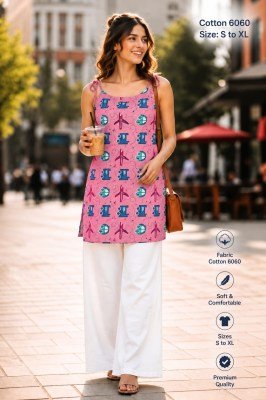 Pure Mul Cotton 60/60 Short Kurti with Strap Dori Short Kurti kurtis catalogs