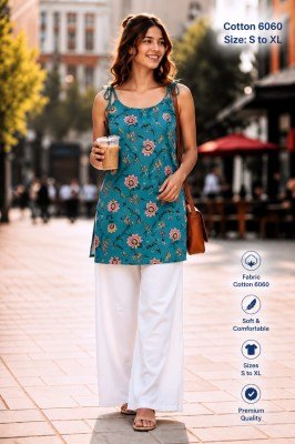Pure Mul Cotton 60/60 Short Kurti with Strap Dori Short Kurti kurtis catalogs