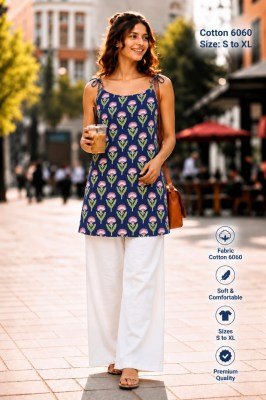 Pure Mul Cotton 60/60 Short Kurti with Strap Dori Short Kurti kurtis catalogs