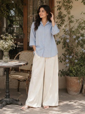 Pure Rayon Soft Cotton Shirt and Palazzo Set Size wise Combo Set