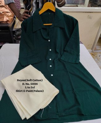 Pure Rayon Soft Cotton Shirt and Palazzo Set Size wise Combo Set