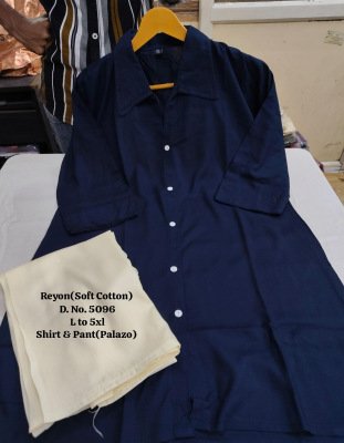 Pure Rayon Soft Cotton Shirt and Palazzo Set Size wise Combo Set