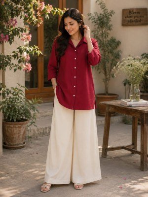Pure Rayon Soft Cotton Shirt and Palazzo Set Size wise Combo Set