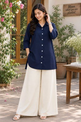 Pure Rayon Soft Cotton Shirt and Palazzo Set Size wise Combo Set