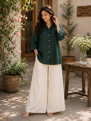 Pure Rayon Soft Cotton Shirt and Palazzo Set Size wise Combo Set
