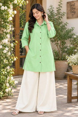Pure Rayon Soft Cotton Shirt and Palazzo Set Size wise Combo Set
