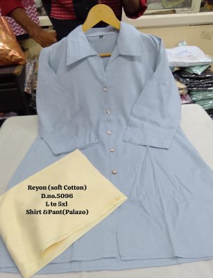 Pure Rayon Soft Cotton Shirt and Palazzo Set Size wise Combo Set
