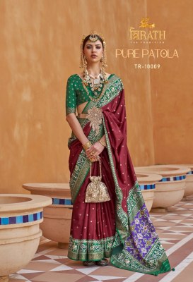Pure patola by Trirath Mercerized sigma silk with patola silk saree catalogue at affordable rate sarees catalogs
