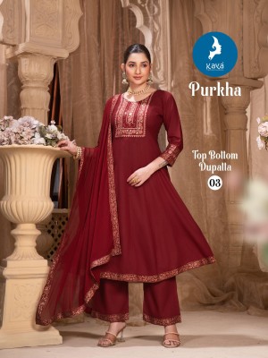 Purkha by kaya 3 piece Concept In anarkali suit catalogue at low rate readymade suit catalogs