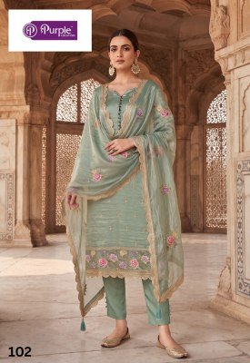 Purple Creation Amara Gold Silk Designer Embroidery Dress Material dress material catalogs