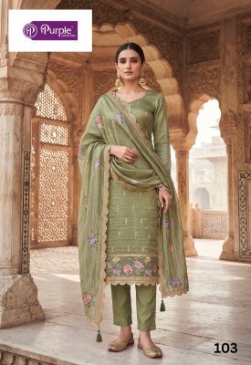 Purple Creation Amara Gold Silk Designer Embroidery Dress Material dress material catalogs