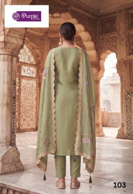 Purple Creation Amara Gold Silk Designer Embroidery Dress Material dress material catalogs