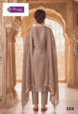 Purple Creation Amara Gold Silk Designer Embroidery Dress Material dress material catalogs