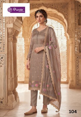 Purple Creation Amara Gold Silk Designer Embroidery Dress Material dress material catalogs