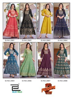 Pushpa 2 by Blue Hills Fancy Anarkali Gown With Classic Neck Embroidered Gown Catalogue at Affordable rate gown catalogs