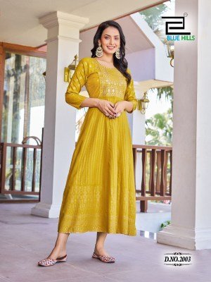 Pushpa 2 by Blue Hills Fancy Anarkali Gown With Classic Neck Embroidered Gown Catalogue at Affordable rate gown catalogs
