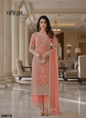 QTNESH 2087 Ready-to-Wear Butterfly Net Embroidered Suit Set with Dupatta readymade suit catalogs