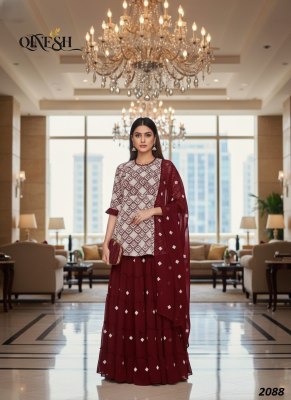 QTNESH Heavy Fox Georgette Embroidered Suit with Skirt & Dupatta readymade suit catalogs