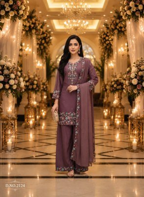 QTNESH Roman Simmar Embroidered Designer Palazzo Suit Set Fancy Palazzo suit catalogue
