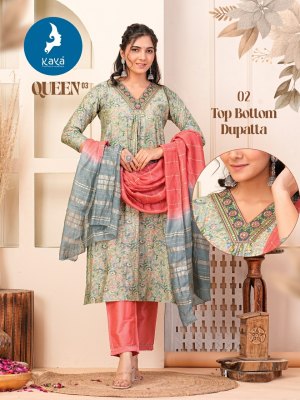 Queen 3 by Kaya chanderi modal print unstitched dress material catalogue salwar kameez catalogs