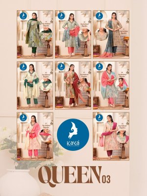 Queen 3 by Kaya chanderi modal print unstitched dress material catalogue salwar kameez catalogs