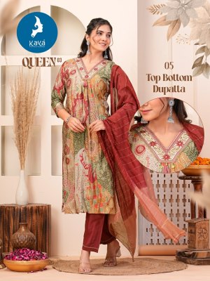 Queen 3 by Kaya chanderi modal print unstitched dress material catalogue salwar kameez catalogs